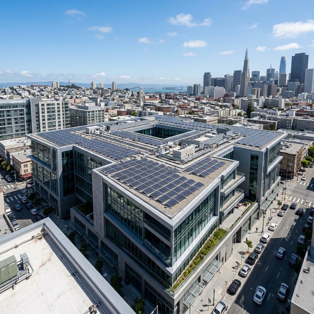 Commercial solar rooftop installation